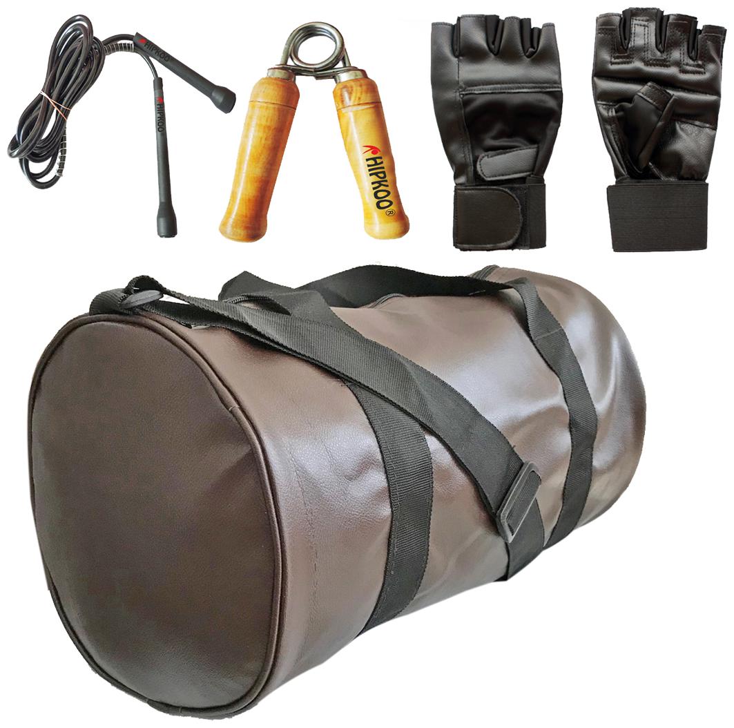 

Hipkoo Gym Fitness Kit (Leather Bag Skipping Rope Hand Grip Gym Gloves) Gym Fitness Kit