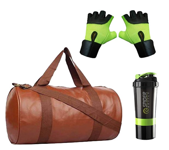 

HMFURRYS FINEST Multi-Purpose Gym Bag Protein Shaker and Gym Glove Set of 3 Combo