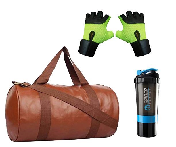 

HMFURRYS FINEST Multi-Purpose Gym Bag Protein Shaker and Gym Glove Set of 3 Combo