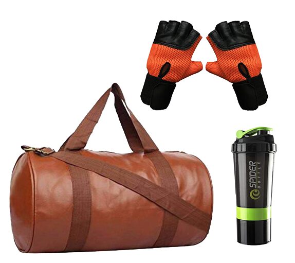 

HMFURRYS FINEST Multi-Purpose Gym Bag Protein Shaker and Gym Glove Set of 3 Combo