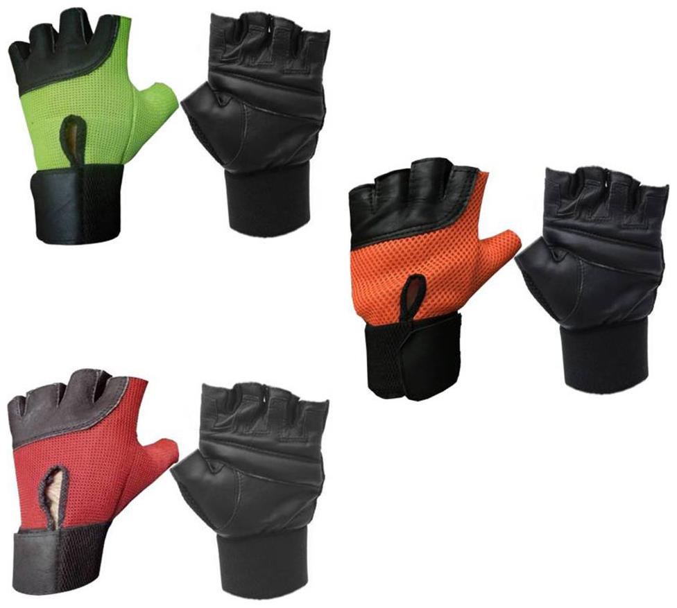 

HMFURRYS FINEST Leather Gym Fitness Gloves (Multi)