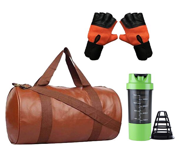 

HMFURRYS FINEST Multi-Purpose Gym Bag Protein Shaker and Gym Glove Set of 3 Combo