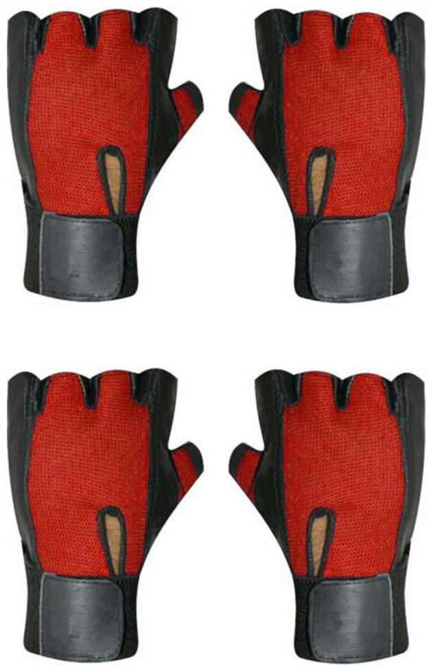 

HMFURRYS FINEST Leather Gym Fitness Gloves (Red)