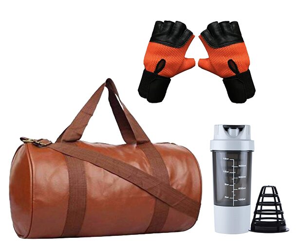 

HMFURRYS FINEST Multi-Purpose Gym Bag Protein Shaker and Gym Glove Set of 3 Combo