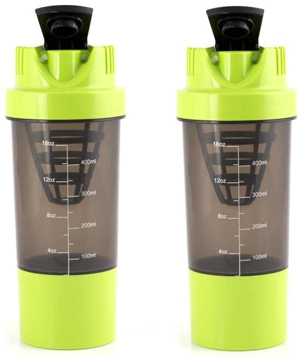 HMFURRYS FINEST Shaker,protein shaker,gym shaker.protein gym shaker,protein bottle 1000ml Shaker (Pack of 2, green and green