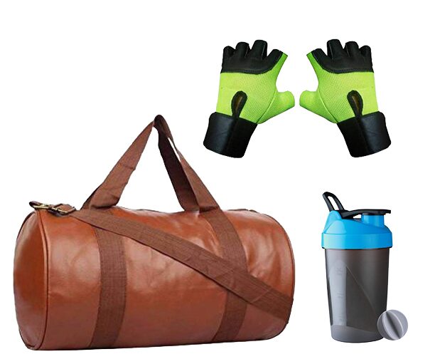 

HMFURRYS FINEST Multi-Purpose Gym Bag Protein Shaker and Gym Glove Set of 3 Combo