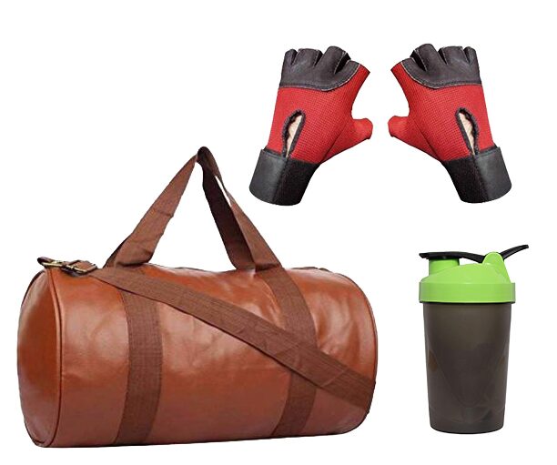 

HMFURRYS FINEST Multi-Purpose Gym Bag Protein Shaker and Gym Glove Set of 3 Combo