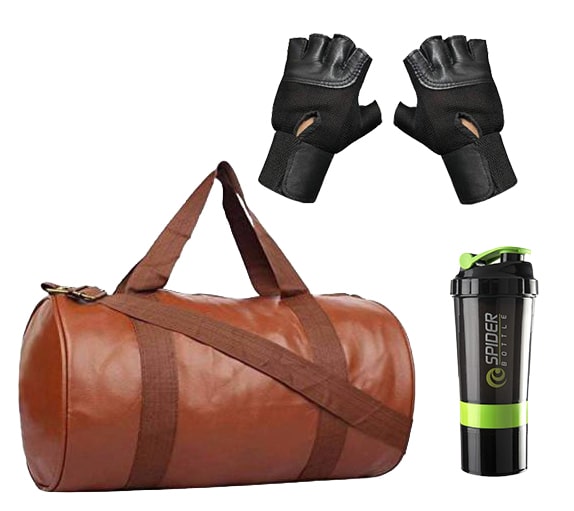 

HMFURRYS FINEST Multi-Purpose Gym Bag Protein Shaker and Gym Glove Set of 3 Combo