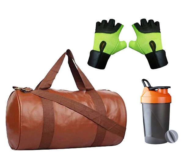 

HMFURRYS FINEST Multi-Purpose Gym Bag Protein Shaker and Gym Glove Set of 3 Combo