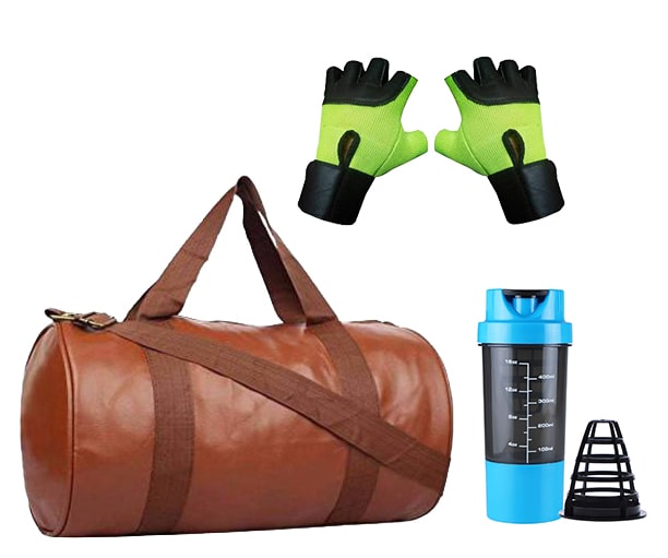 

HMFURRYS FINEST Multi-Purpose Gym Bag Protein Shaker and Gym Glove Set of 3 Combo