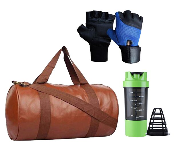 

HMFURRYS FINEST Multi-Purpose Gym Bag Protein Shaker and Gym Glove Set of 3 Combo