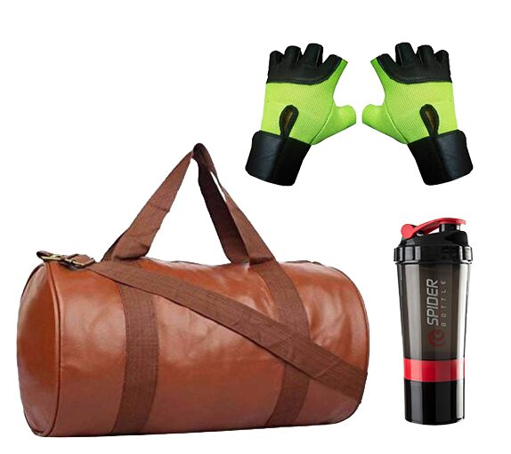 

HMFURRYS FINEST Multi-Purpose Gym Bag Protein Shaker and Gym Glove Set of 3 Combo