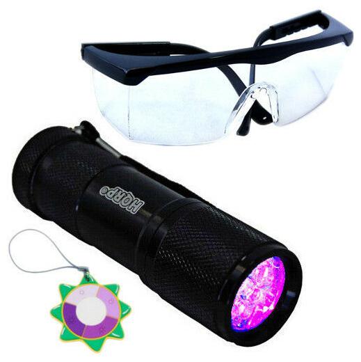 

HQRP 365 nM Ultra Violet Blacklight Flashlight Torch Light UV Protecting Glasses