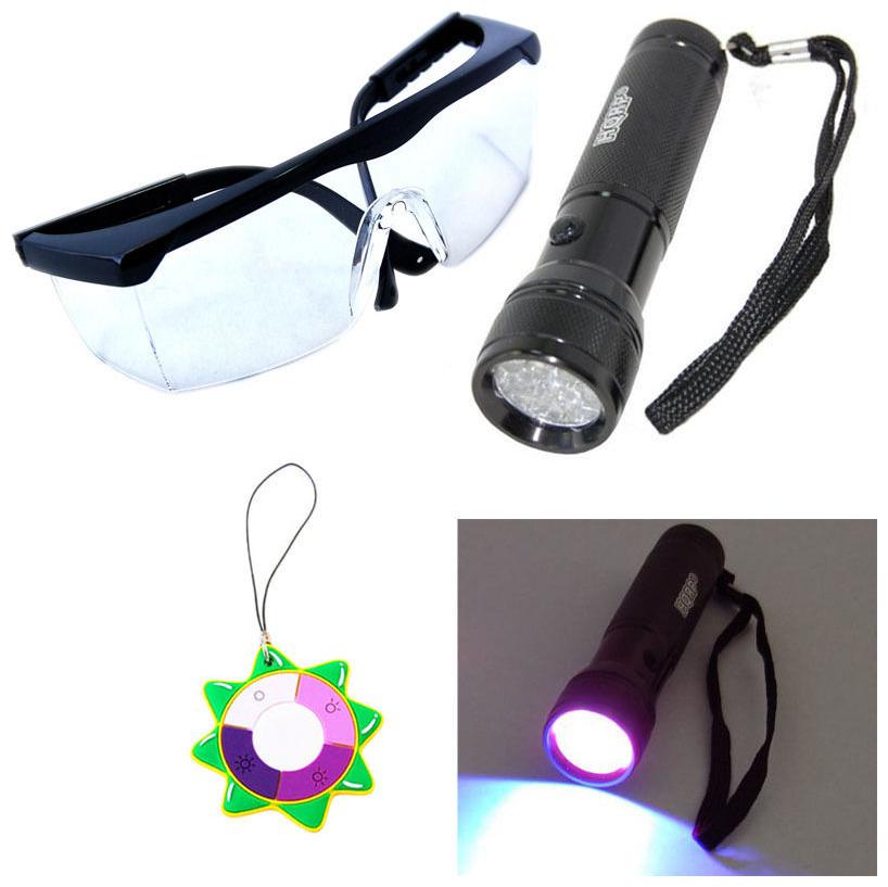 

HQRP 365nM Ultra Violet Blacklight Flashlight Torch Light UV Protecting Glasses