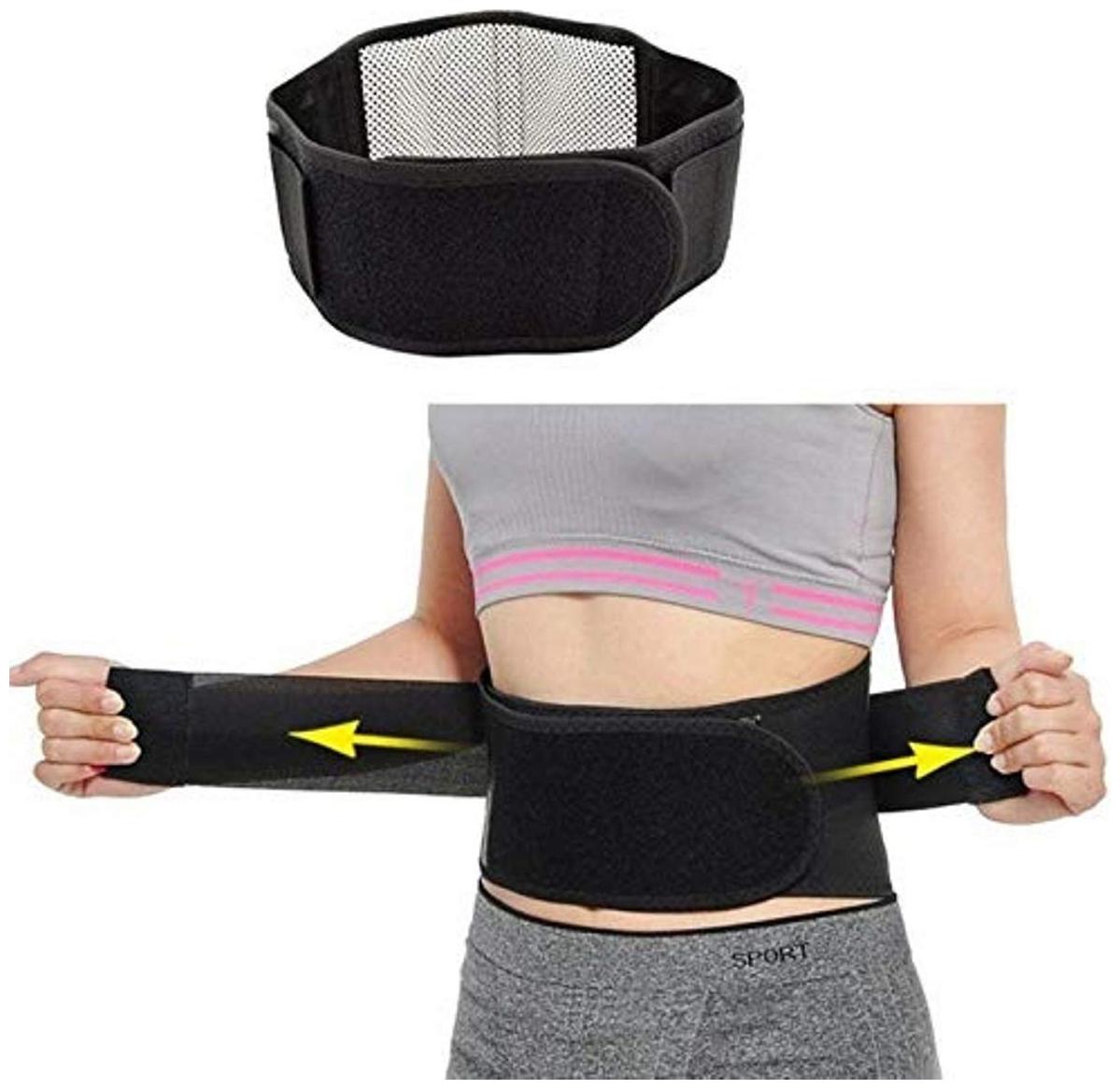 

Importikaah Self Heating Waist Support Belt Magnetic Therapy Lumbar Back Pain Reliever Black Standard