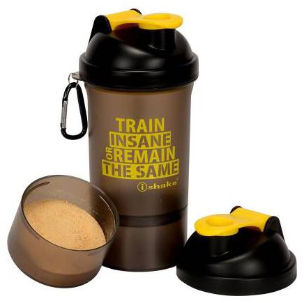 

iShake Gym Shaker with Extra Powder Compartment - 500ml (Soot020 Yellow)