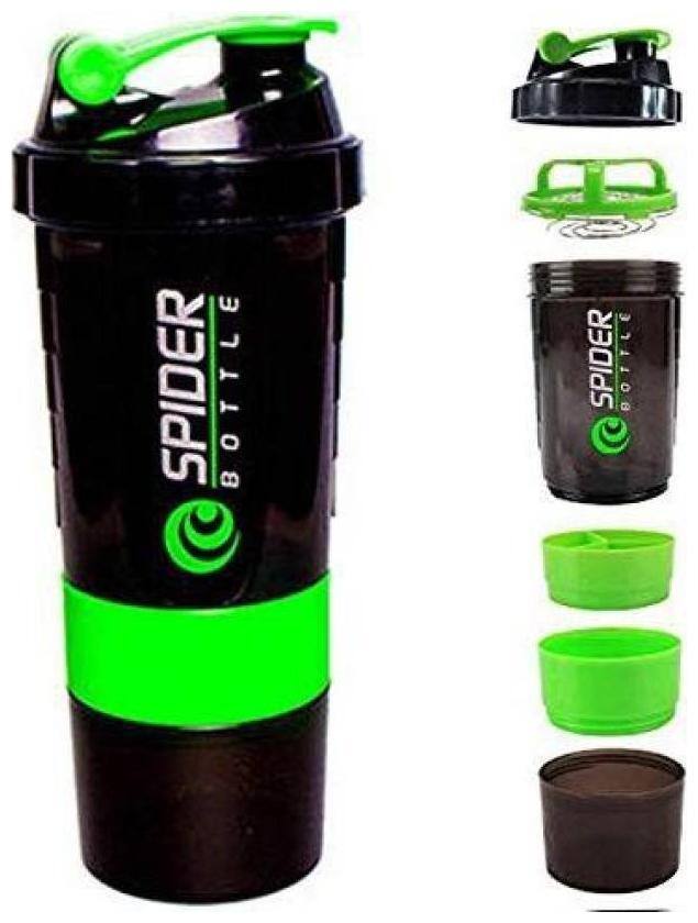 JMO27Deals Spider Bottle 500 ml Shaker (Pack of 1, green)