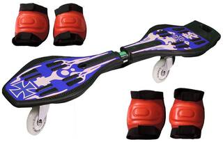 Jonex Waveboard/snakeboard Wheel With Led Flash Colourful Lights On Wheels And Protective Set Of 2 (Knee And Elbow Guards) With Free Waveboard Bag Skating Kit