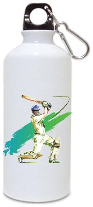 Juvixbuy Cricketer Printed Sports White Sipper  Water Bottle ( Aluminium ) 750ml