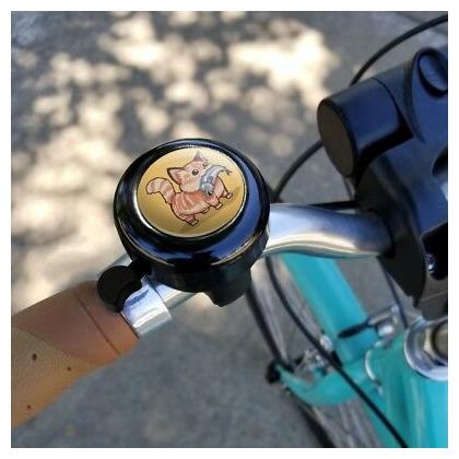 Kawaii Cute Cat with Fish in Mouth Bicycle Handlebar Bike Bell