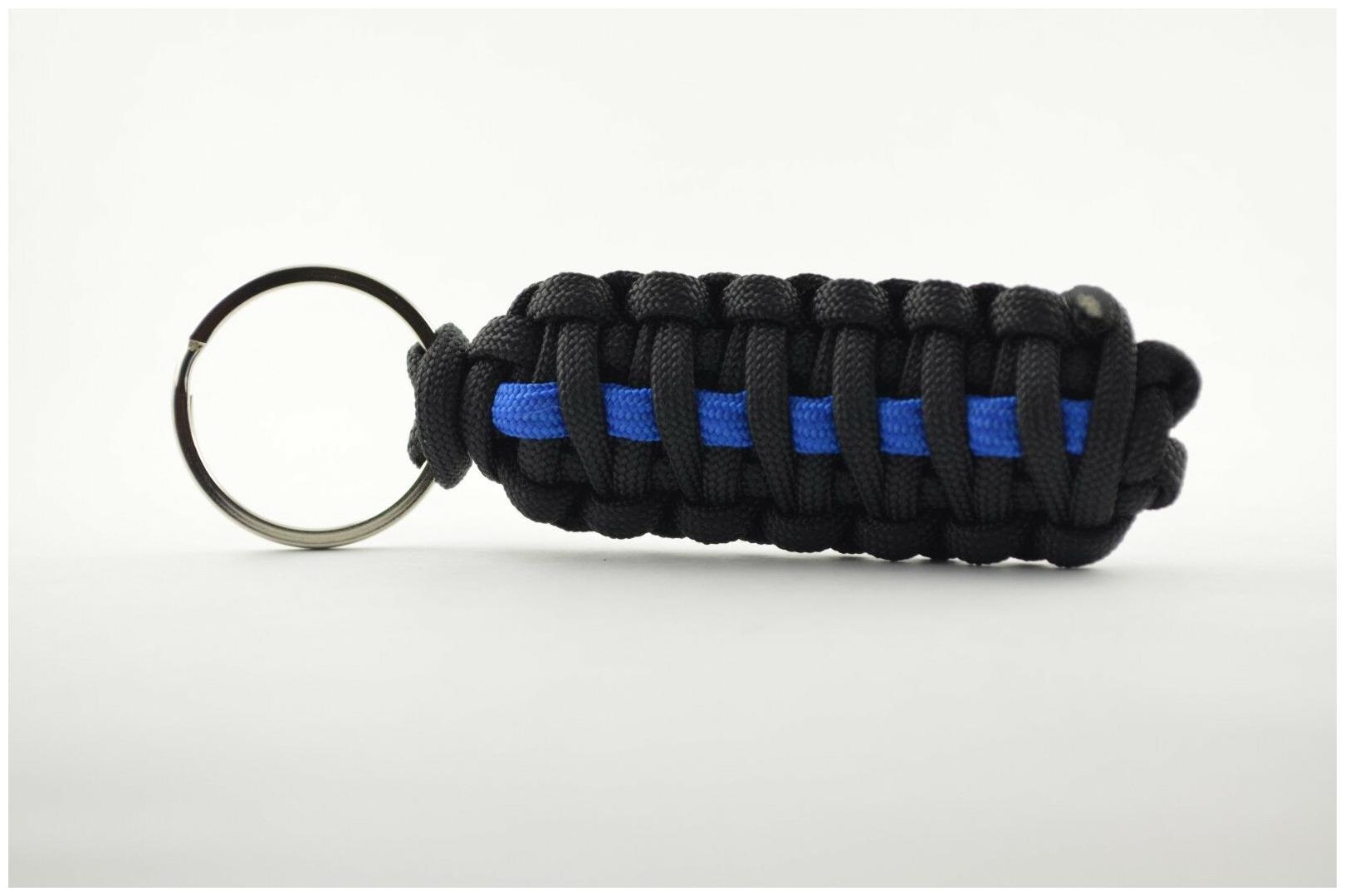 

Keychain Police thin blue - 550 paracord king cobra - handmade in USA