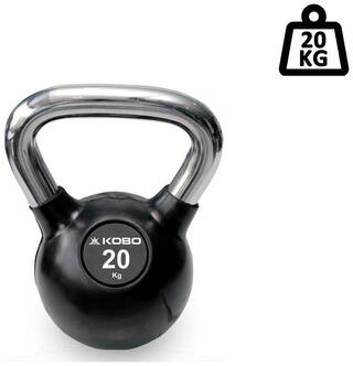 Kobo 20 kg Kettlebell Cast Iron Rubber Coated With Chrome Handle (IMPORTED)