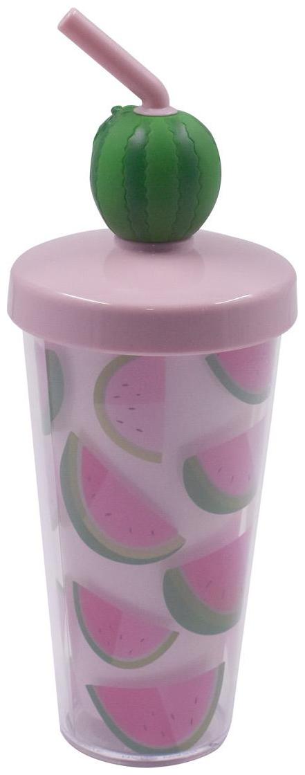 

Kookee Acrylic Sipper Frosted With Straw Watermelon Design - 500ml (4221-C)