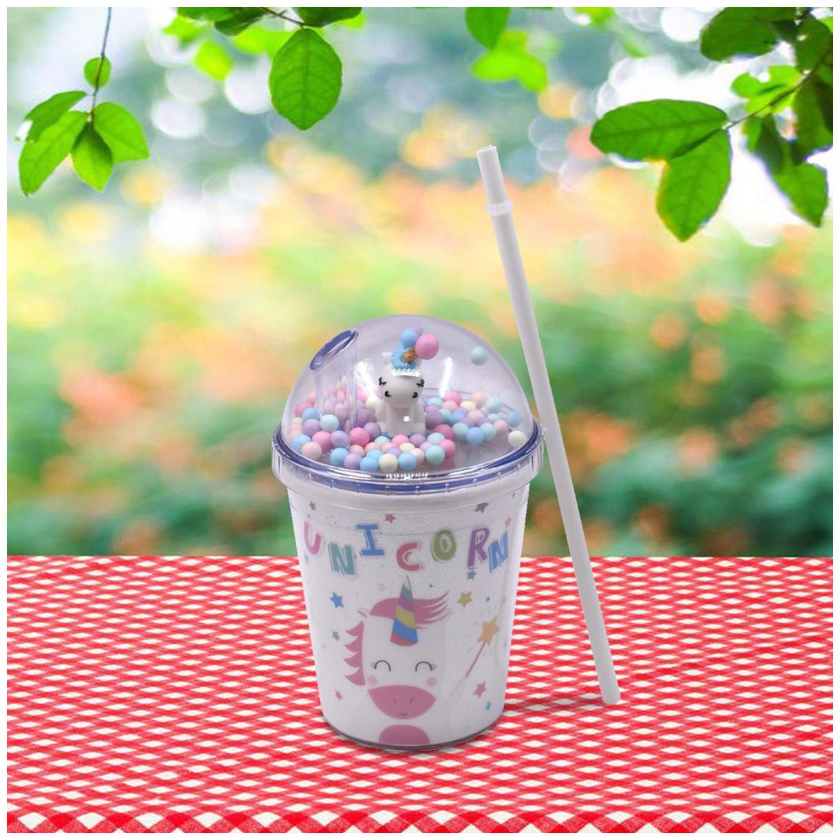 

Kookee Acrylic Frosted Sipper with Straw Unicorn Design with Toy - 270ml