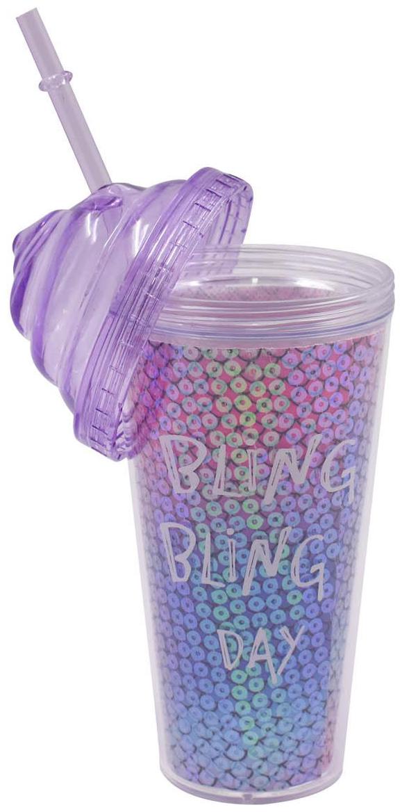 

Kookee Acrylic Sipper BLING BLING DAY Design With Straw - 500ml (4424-C)