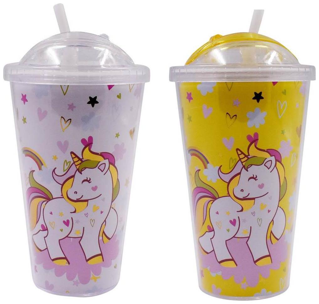 

Kookee Acrylic Sipper Combo (Pack of 2) Frosted with Straw Horse Design - 500ml