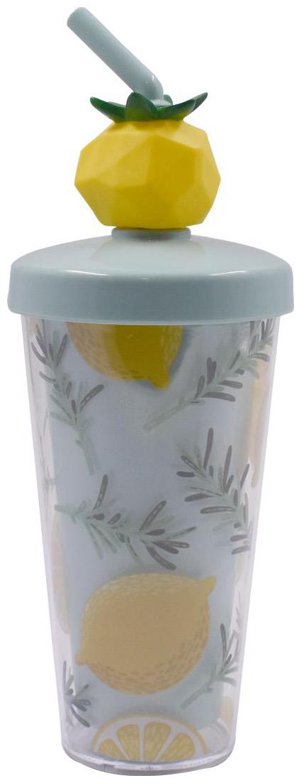

Kookee Acrylic Sipper Frosted With Straw Lemon Design - 500ml (4221-B)