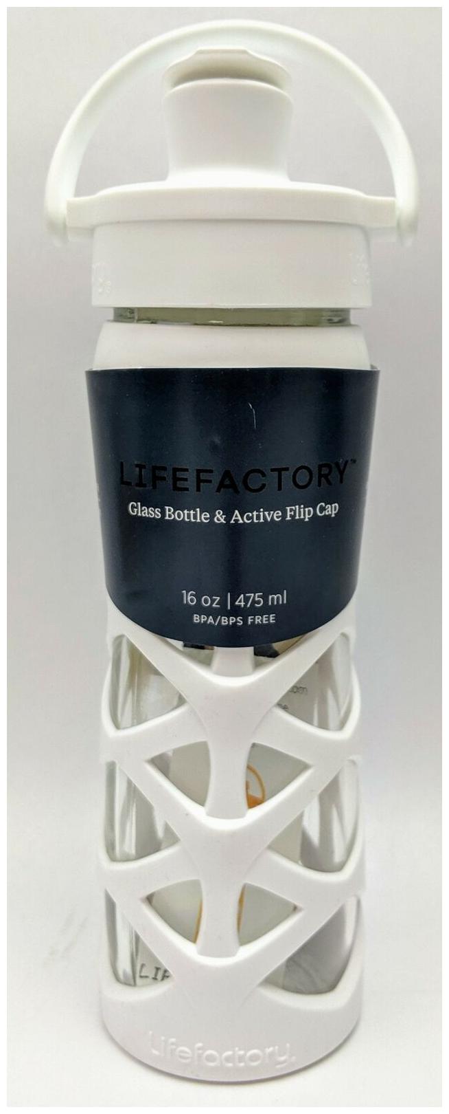

LifeFactory Glass Bottle Active Flip Cap 16 OZ BPA BPS Free