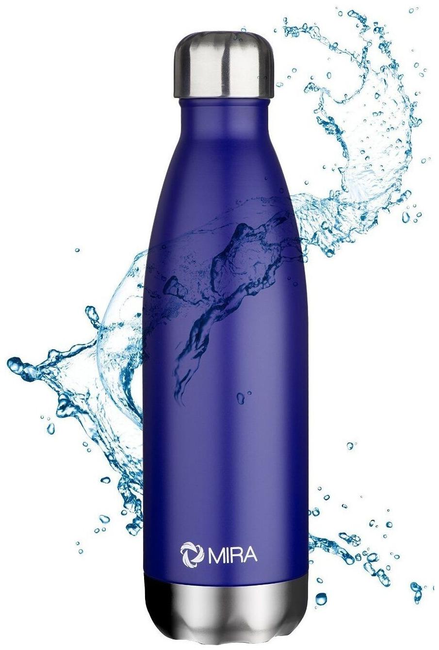 

MIRA Insulated Double Wall Vacuum Stainless Steel Water Bottle 17 oz Blue