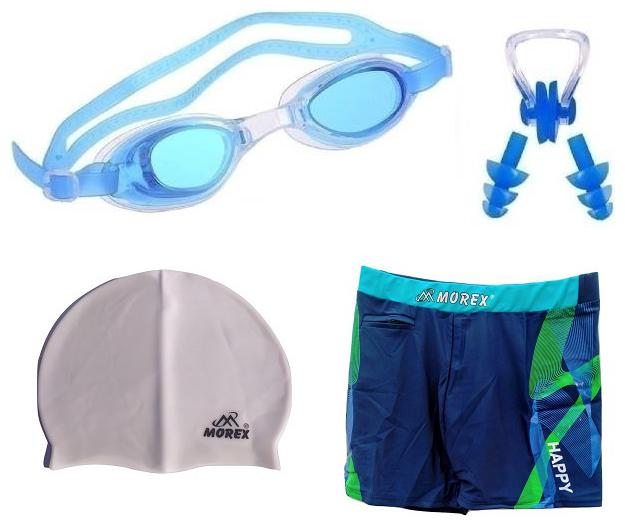 Ear plug /& Nose-zI4 Size-4XL Googles Trunks Details about / Morex Swimming Cap