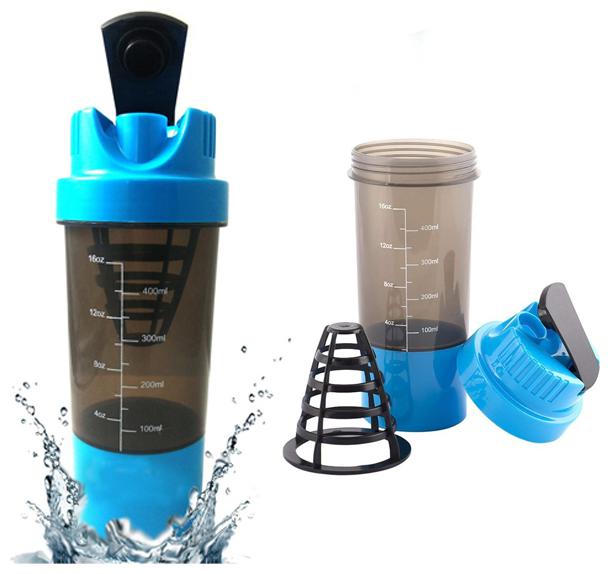 

Must Have For Gym Lovers Protein Shaker Bottle for Gym - 500ml ( Blue )
