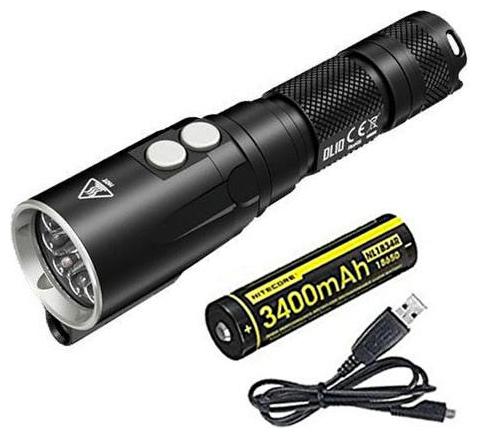 

NITECORE DL10 Underwater Diving Flashlight w NL1834R Battery Free USB Cable