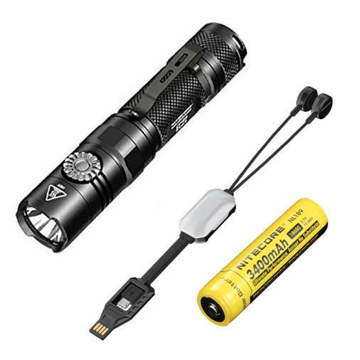 

NITECORE EC22 -1000 Lumens LED Flashlight w NL1834 Battery Portable USB charger