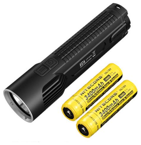 

Nitecore EC4 1000 Lumen XM-L2 U2 LED Flashlight w 2x Nitecore NL189 Batteries