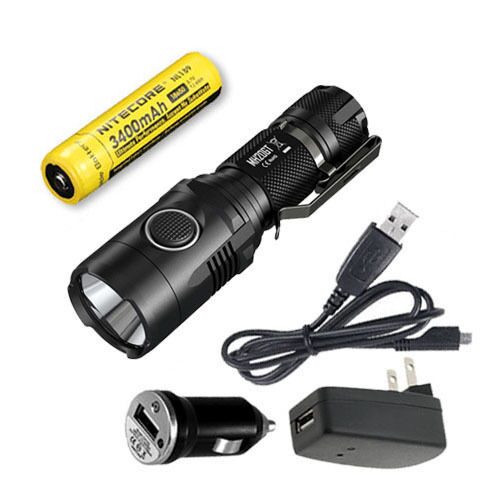 

Nitecore MH20GT Rechargeable Flashlight w NL189 Battery USB Adaptors