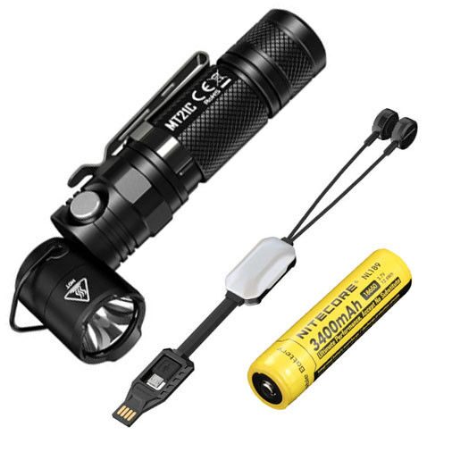 

NITECORE MT21C 1000Lm Flashlight w NL1834 Battery Portable USB charger