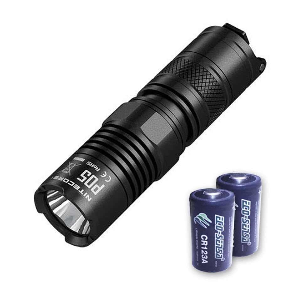 

Nitecore P05 460 Lumen LED Flashlight -BLACK w 2x FREE Premium CR123A Batteries