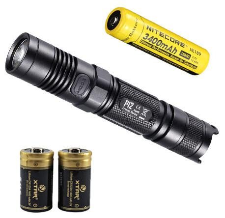 

Nitecore P12 2015 Edition w NL189 Battery 2 Premium CR123A Batteries