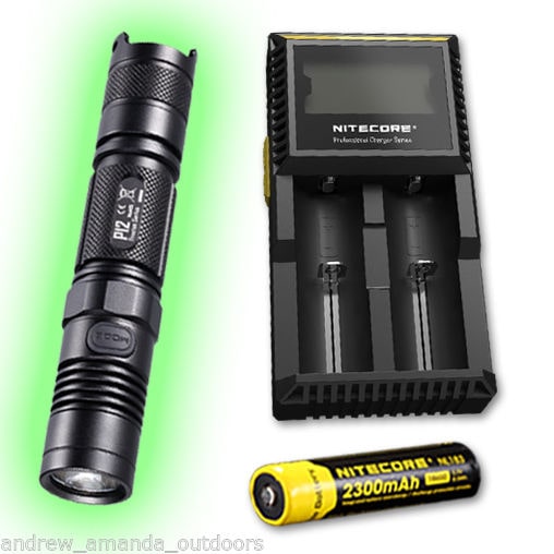 

Nitecore P12w (Neutral White) LED Flashlight - w D2 Charger NL183 18650