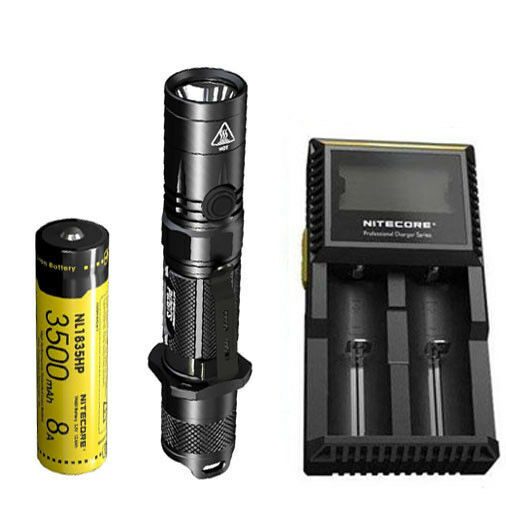 

Nitecore P12GTS Flashlight -XHP35 HD LED w NL1835HP Battery D2 Charger