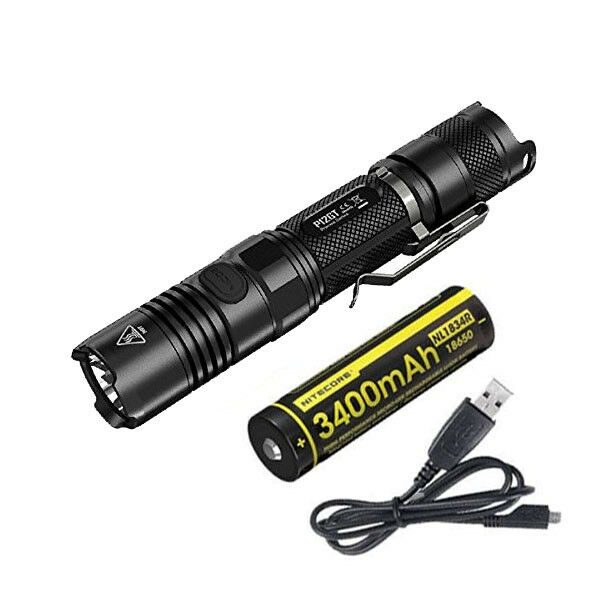 

Nitecore P12GT Flashlight XP-L HI V3 1000Lm NL1834R Battery and USB Cable