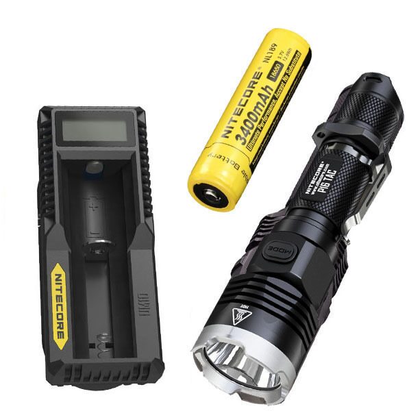 

Nitecore P16 Tac 1000 Lumens Flashlight w 3400mAh Battery UM10 Charger