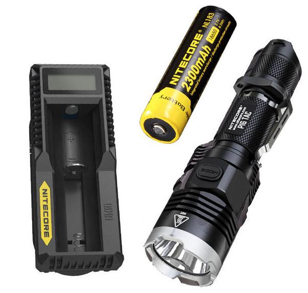 

Nitecore P16 Tac 1000 Lumens Flashlight w 2300mAh Battery UM10 Charger