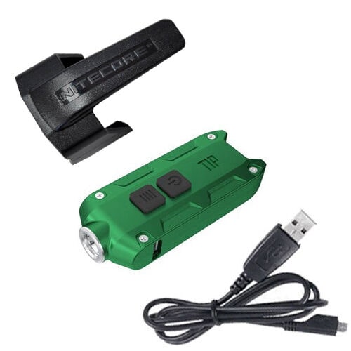

Nitecore TIP Rechargeable Keychain Flashlight Optional Colors w USB Cable Clip