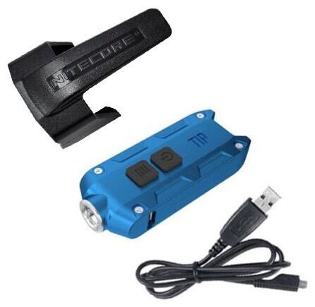 

Nitecore TIP Rechargeable Keychain Flashlight Optional Colors w USB Cable Clip