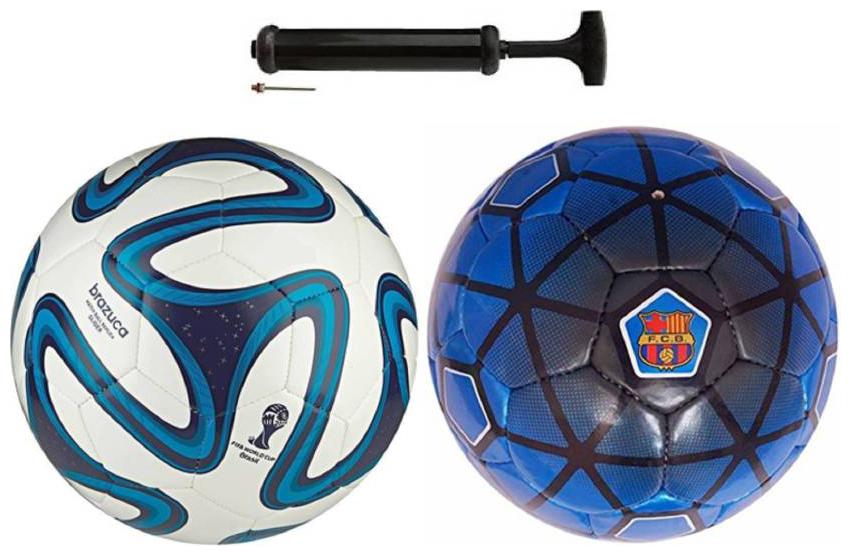 

oms best quality PVC football size 5 pack of two footballs and one pump